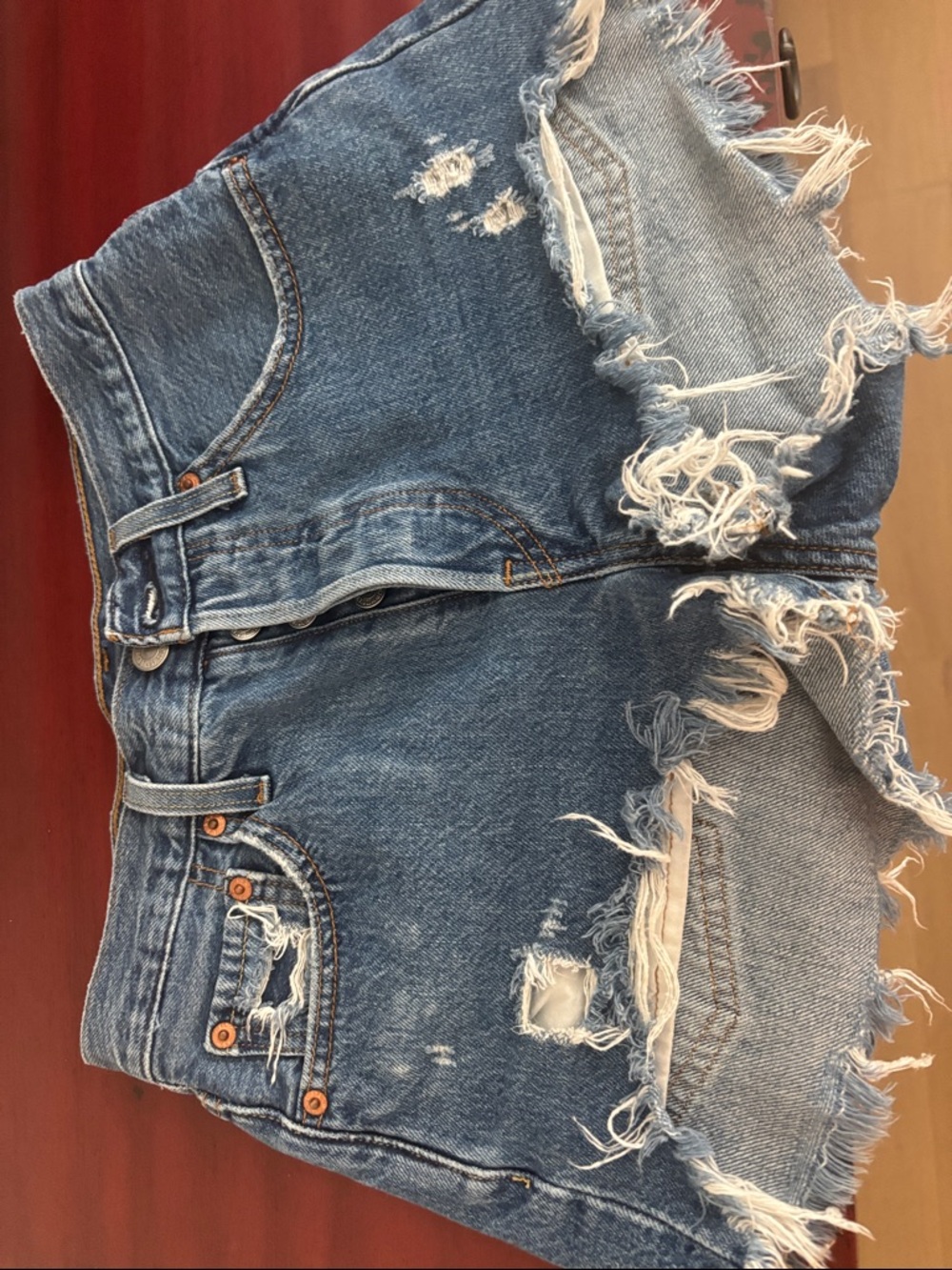 Sexy Levi's Distressed Blue Denim Jean Shorts